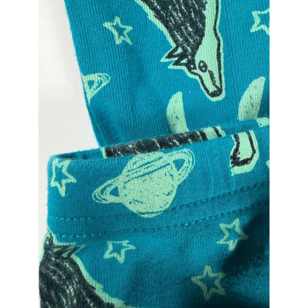 Tea Collection Glow in the Dark Wolf Space Long Sleeve Pajamas Blue Size 7
